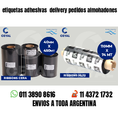 etiquetas adhesivas  delivery pedidos almohadones