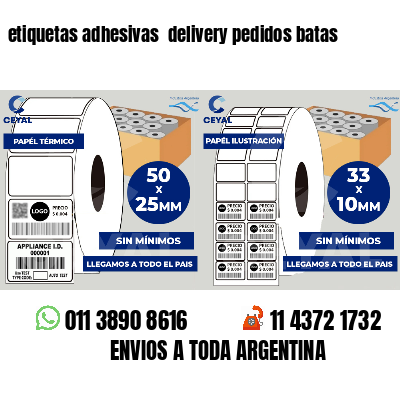 etiquetas adhesivas  delivery pedidos batas