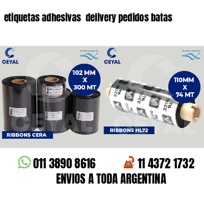 etiquetas adhesivas  delivery pedidos batas