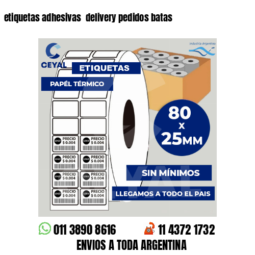 etiquetas adhesivas  delivery pedidos batas