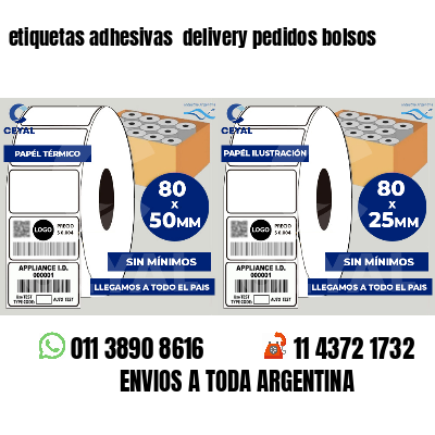 etiquetas adhesivas  delivery pedidos bolsos