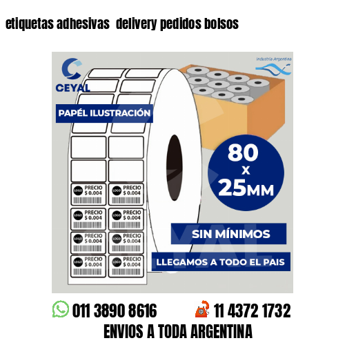 etiquetas adhesivas  delivery pedidos bolsos