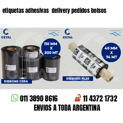 etiquetas adhesivas  delivery pedidos bolsos