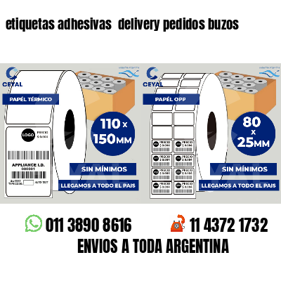 etiquetas adhesivas  delivery pedidos buzos