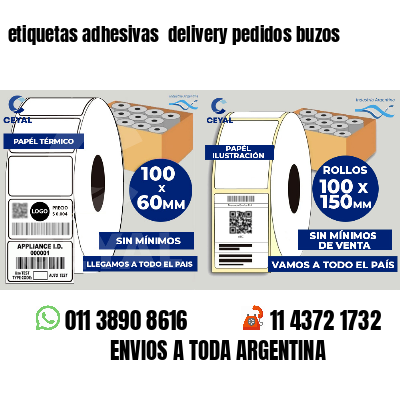 etiquetas adhesivas  delivery pedidos buzos