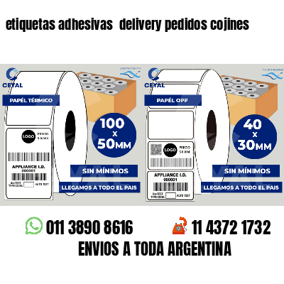 etiquetas adhesivas  delivery pedidos cojines