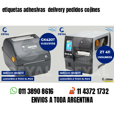 etiquetas adhesivas  delivery pedidos cojines