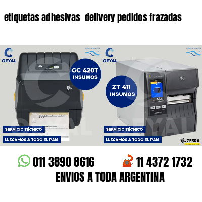 etiquetas adhesivas  delivery pedidos frazadas