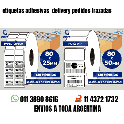 etiquetas adhesivas  delivery pedidos frazadas