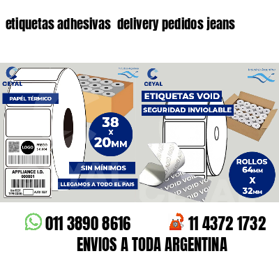 etiquetas adhesivas  delivery pedidos jeans