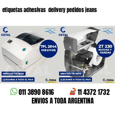 etiquetas adhesivas  delivery pedidos jeans