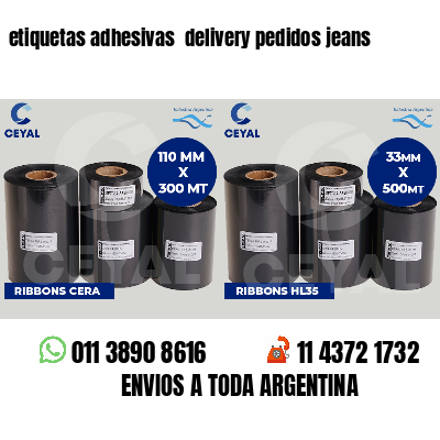 etiquetas adhesivas  delivery pedidos jeans