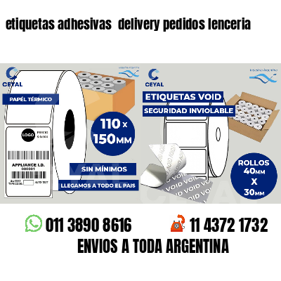 etiquetas adhesivas  delivery pedidos lenceria