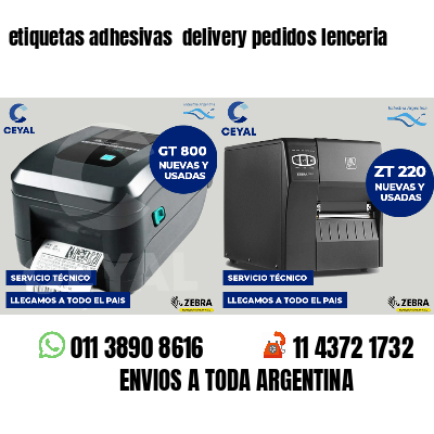 etiquetas adhesivas  delivery pedidos lenceria