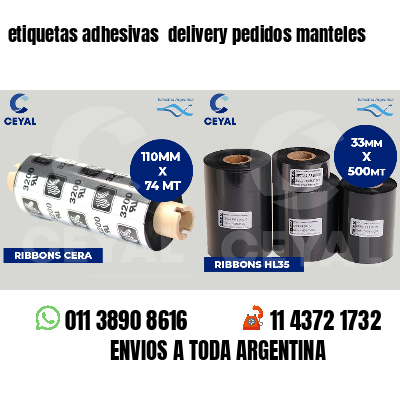 etiquetas adhesivas  delivery pedidos manteles