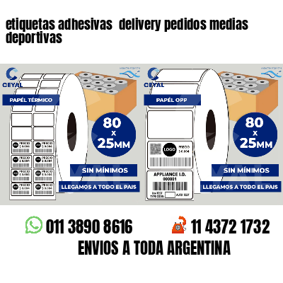 etiquetas adhesivas  delivery pedidos medias deportivas