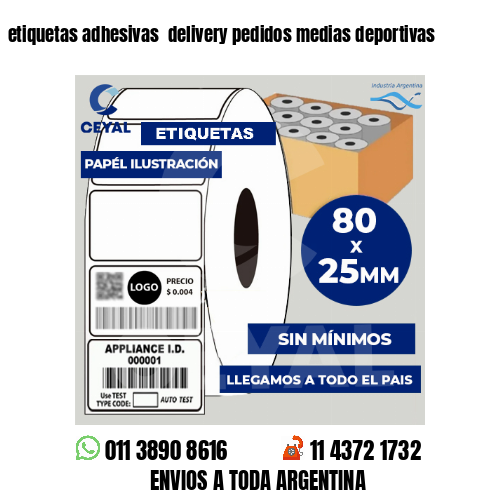 etiquetas adhesivas  delivery pedidos medias deportivas