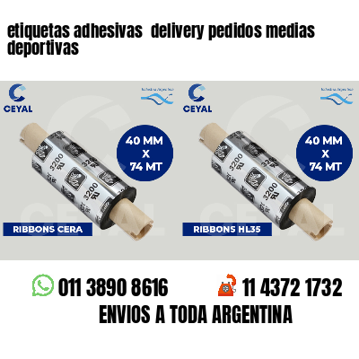 etiquetas adhesivas  delivery pedidos medias deportivas