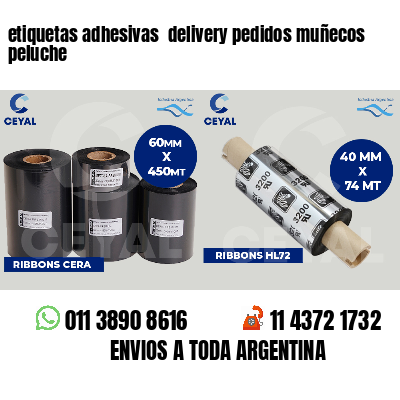 etiquetas adhesivas  delivery pedidos muñecos peluche