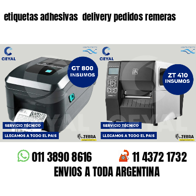 etiquetas adhesivas  delivery pedidos remeras