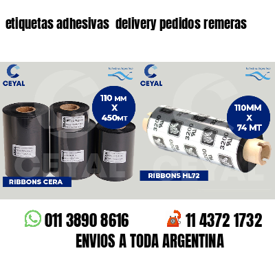 etiquetas adhesivas  delivery pedidos remeras