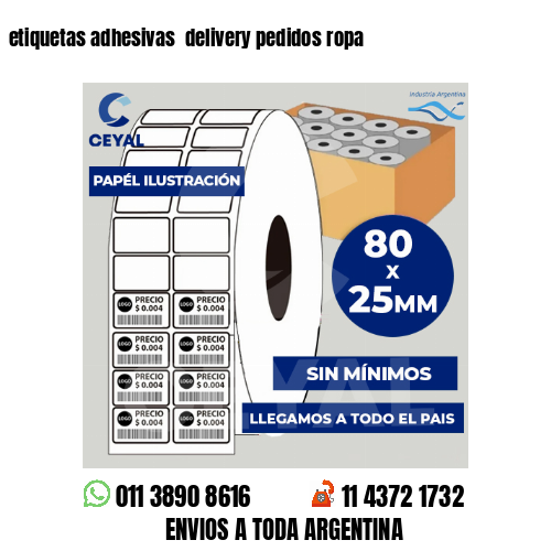 etiquetas adhesivas  delivery pedidos ropa