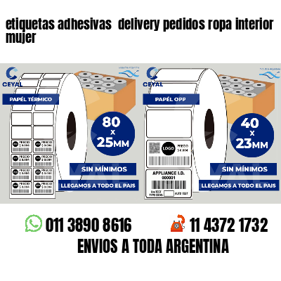 etiquetas adhesivas  delivery pedidos ropa interior mujer