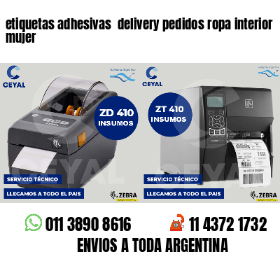 etiquetas adhesivas  delivery pedidos ropa interior mujer