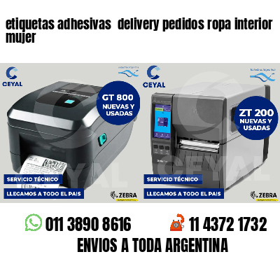 etiquetas adhesivas  delivery pedidos ropa interior mujer