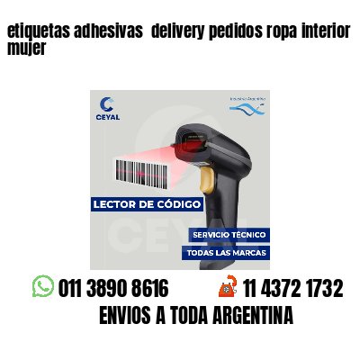 etiquetas adhesivas  delivery pedidos ropa interior mujer