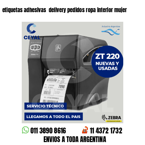 etiquetas adhesivas  delivery pedidos ropa interior mujer