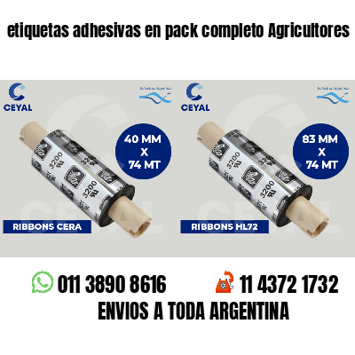 etiquetas adhesivas en pack completo Agricultores