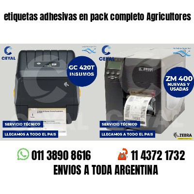 etiquetas adhesivas en pack completo Agricultores