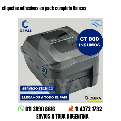 etiquetas adhesivas en pack completo Bancos