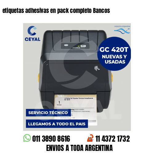 etiquetas adhesivas en pack completo Bancos