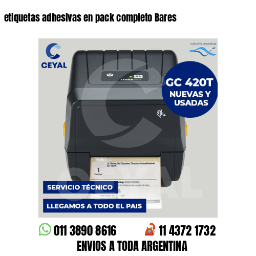 etiquetas adhesivas en pack completo Bares