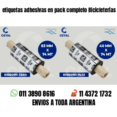 etiquetas adhesivas en pack completo Bicicleterías