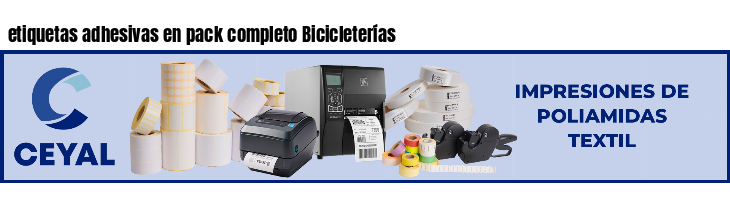 etiquetas adhesivas en pack completo Bicicleterías