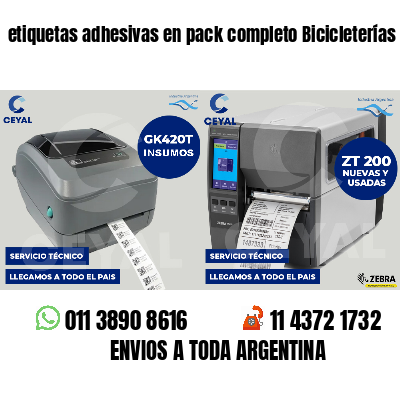 etiquetas adhesivas en pack completo Bicicleterías