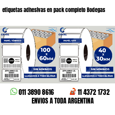 etiquetas adhesivas en pack completo Bodegas