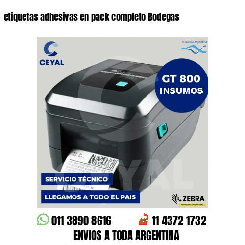 etiquetas adhesivas en pack completo Bodegas