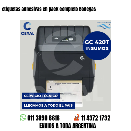 etiquetas adhesivas en pack completo Bodegas