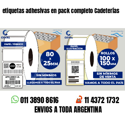 etiquetas adhesivas en pack completo Cadeterías