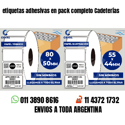 etiquetas adhesivas en pack completo Cadeterías