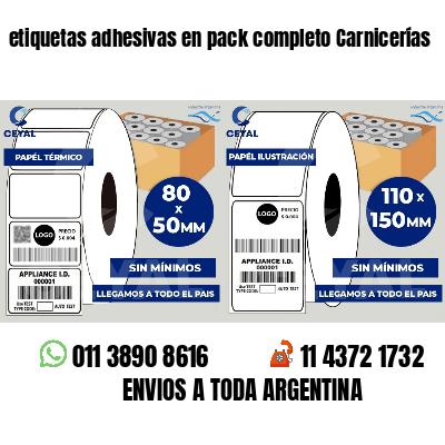 etiquetas adhesivas en pack completo Carnicerías