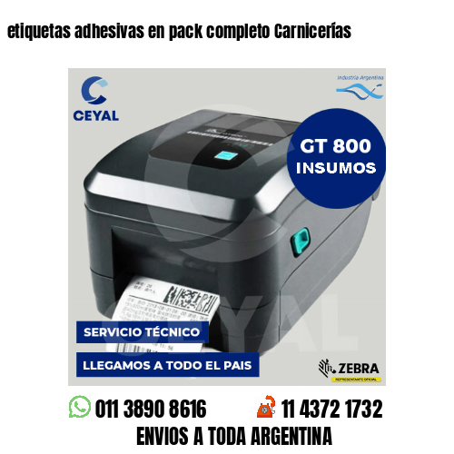 etiquetas adhesivas en pack completo Carnicerías