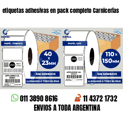 etiquetas adhesivas en pack completo Carnicerías