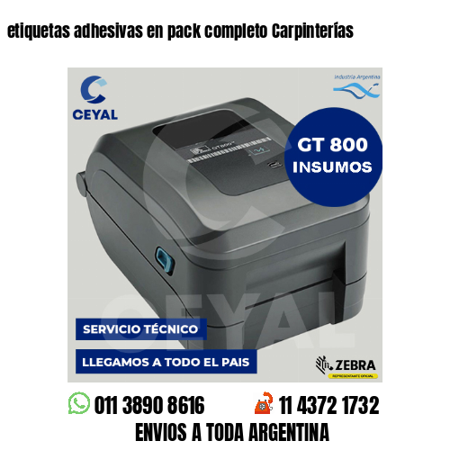 etiquetas adhesivas en pack completo Carpinterías