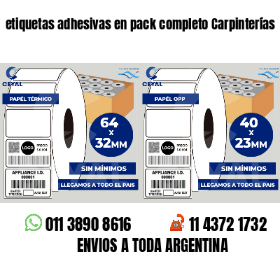 etiquetas adhesivas en pack completo Carpinterías