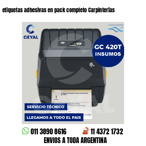 etiquetas adhesivas en pack completo Carpinterías